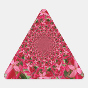 Adesivo Triangular Caleidoscópio de Crimson: Arte Flor Sanguínea Milk