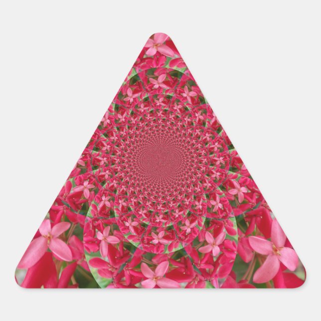 Adesivo Triangular Caleidoscópio de Crimson: Arte Flor Sanguínea Milk (Frente)