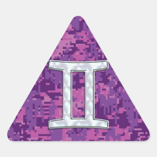 Adesivo Triangular Camuflagem Digital Símbolo do Zodíaco Gêmeos como