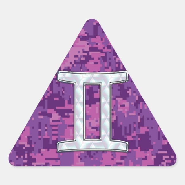 Adesivo Triangular Camuflagem Digital Símbolo Zodíaco - Pérola Como G (Frente)