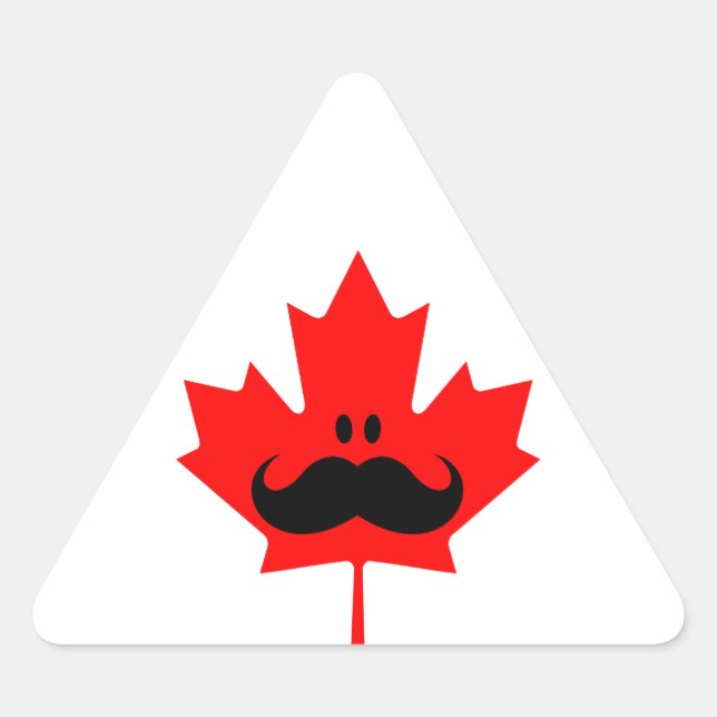 Adesivo Triangular Canadiano bigode - bigode no ácer vermelho (Frente)
