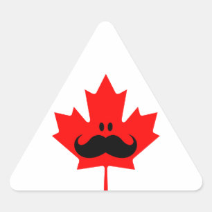 Adesivo Triangular Canadiano bigode - bigode no ácer vermelho