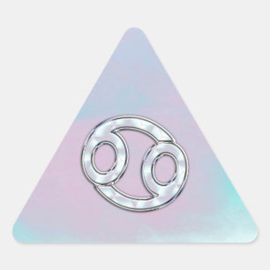 Adesivo Triangular Cancer de Estilo Pérola Decor de Sinal Zodiac