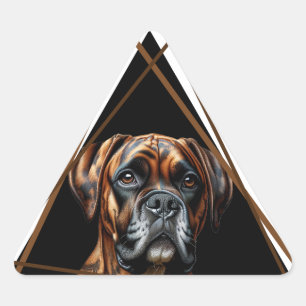 Adesivo Triangular Cão-de-bico castanho e preto
