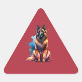 Adesivo Triangular Cão Laekenois belga
