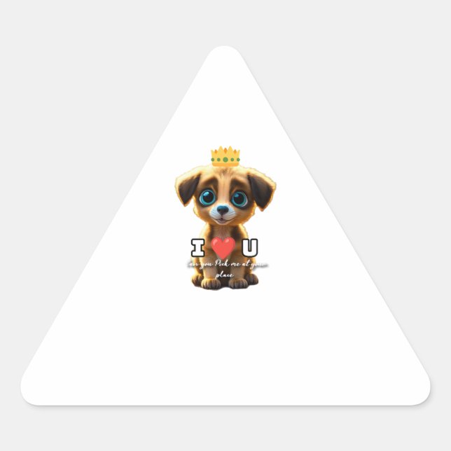 Adesivo Triangular Cãozinho bonito (Frente)