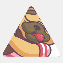 Adesivo Triangular cãozinho tocando violão