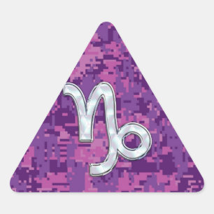 Adesivo Triangular Capricórnio - Símbolo Zodíaco - Camuflagem Digi