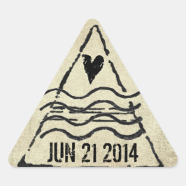 Adesivo Triangular Carimbo de Carimbo de Passaporte Datado