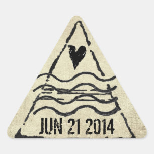 Adesivo Triangular Carimbo de Carimbo de Passaporte Datado