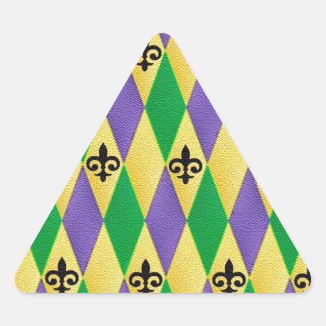 Adesivo Triangular Carnaval Harlequim Flor de Lis (Frente)