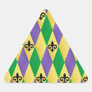 Adesivo Triangular Carnaval Harlequim Flor de Lis