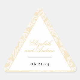 Adesivo Triangular Casamento Elegante de Lace Negro e Dourado