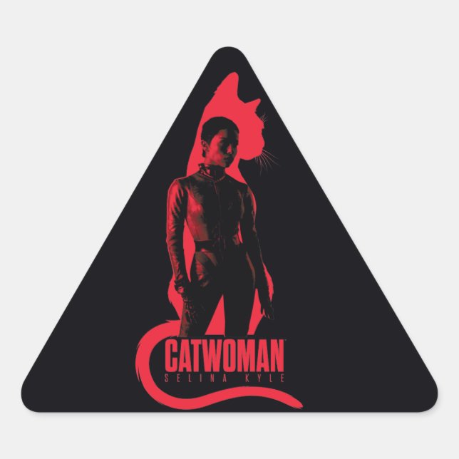 Adesivo Triangular Catwoman Selina Kyle Cat Silhouette (Frente)
