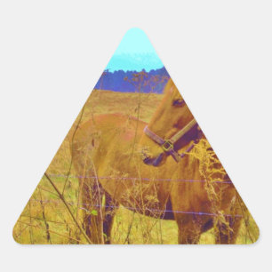 Adesivo Triangular Cavalo Colorido Retroativo