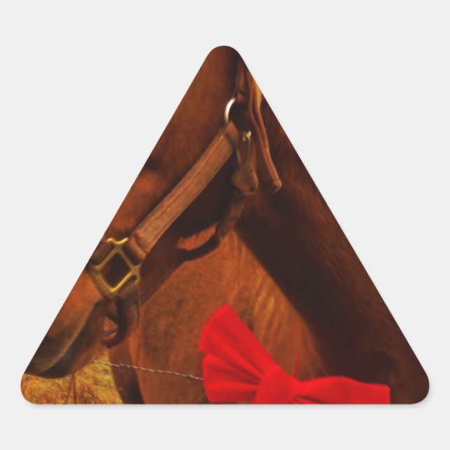 Adesivo Triangular Cavalo com Arco Vermelho (Frente)