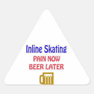 Adesivo Triangular Cerveja de patinagem Inline da dor agora mais