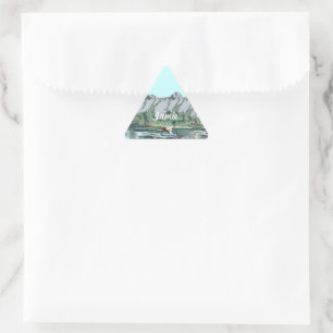 Adesivo Triangular Céus Azuis e Montanhas do Alasca