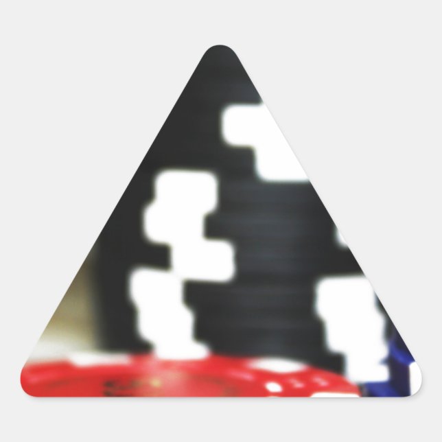 Adesivo Triangular Chips Joando Casino Ganham Prêmio de Sorte de Jogo (Frente)