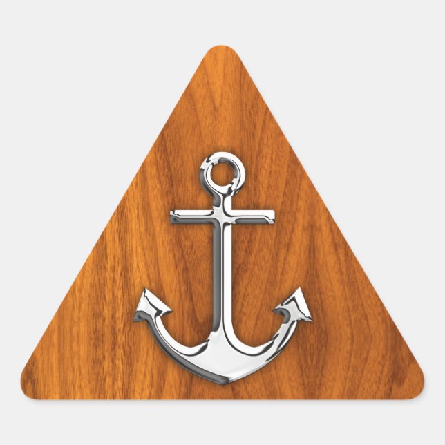 Adesivo Triangular Chrome Anchor no estilo Teak Veneza (Frente)