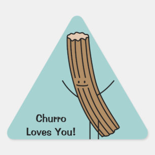 Adesivo Triangular Churro Te Ama!