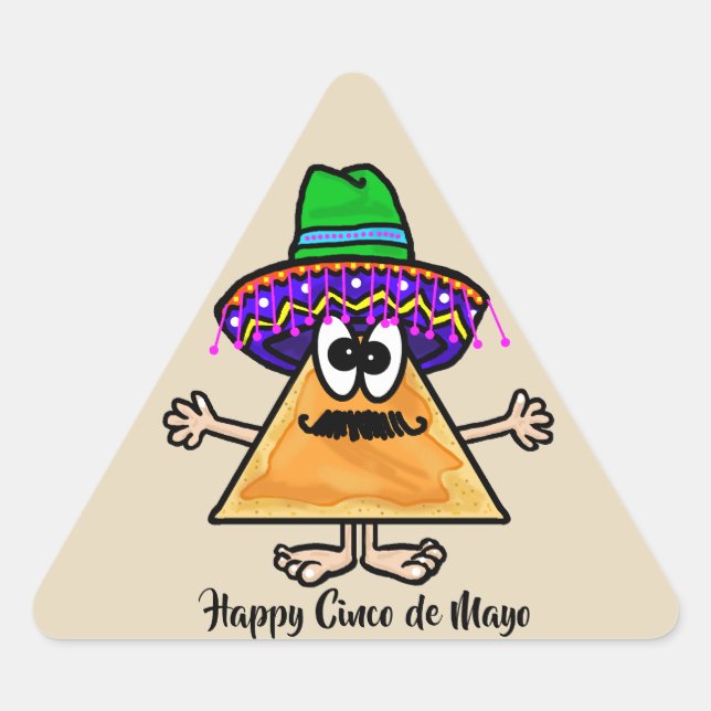 Adesivo Triangular Cinco de Mayo Nacho Chip Stickers (Frente)