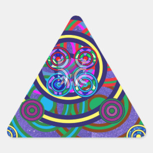 Adesivo Triangular Círculos coloridos redondos da aro de Hula