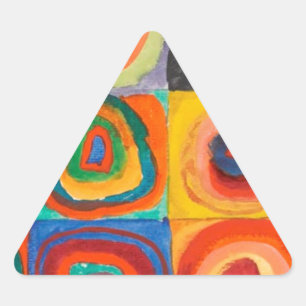 Adesivo Triangular Círculos Concentrados Quadrados de Kandinsky