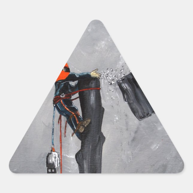 Adesivo Triangular Cirurgião Árvore Arborista (Frente)