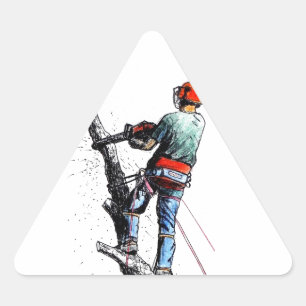 Adesivo Triangular Cirurgião de árvore do Arborist