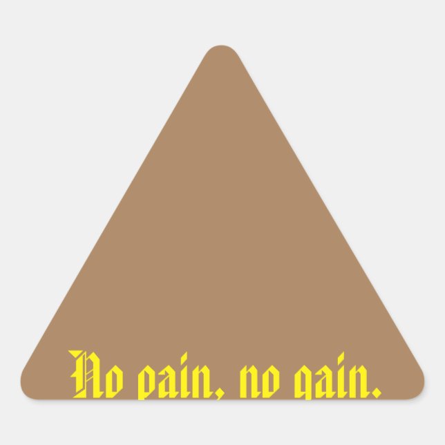 Adesivo Triangular Citações de Motivação GYM E Castanho Claro (Frente)