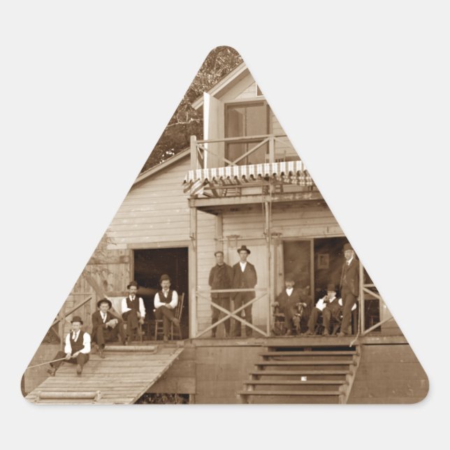 Adesivo Triangular Clube Fox River Club, de 1880, Pesca Elgin (Frente)