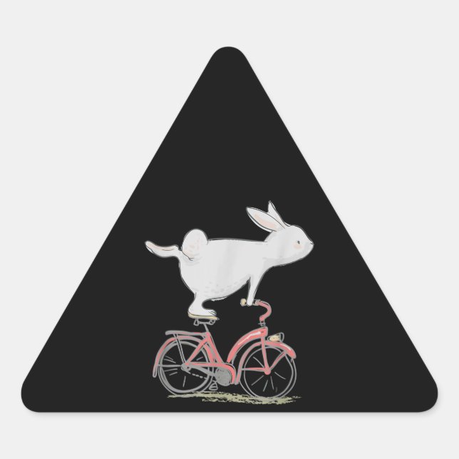 Adesivo Triangular Coelho Bonito Na Bicicleta De Ciclo De Bicicleta (Frente)