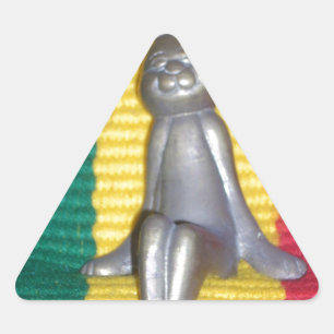 Adesivo Triangular Coelho em Cores Rasta: Um Toque de Groovy Arte Imp