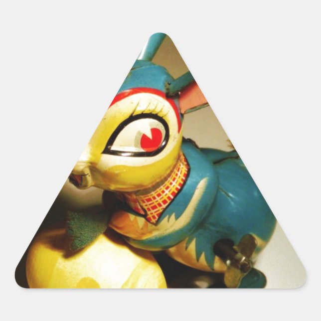 Adesivo Triangular coelhos toalha e ovo amarelo páscoa (Frente)