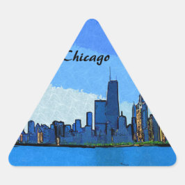 Adesivo Triangular Colagem da Silhueta de Chicago Pintura