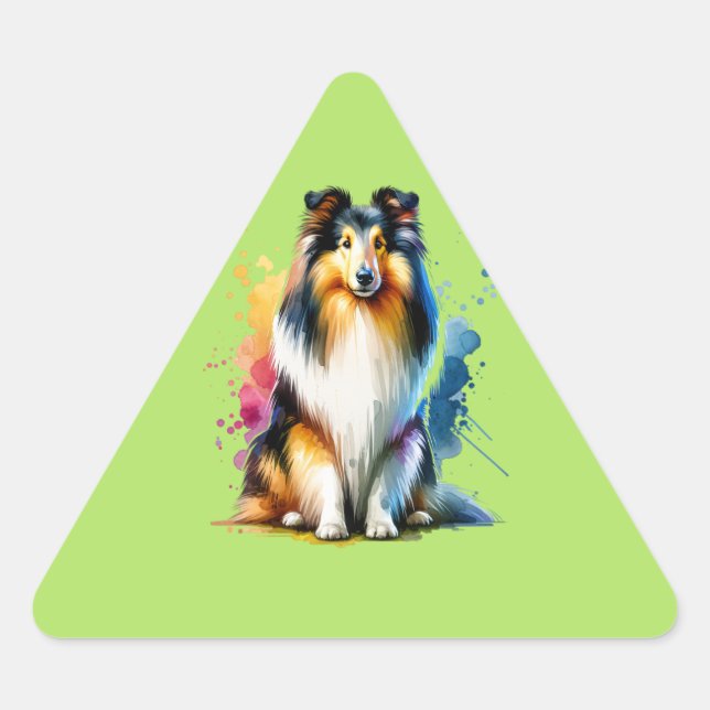 Adesivo Triangular Collie Dog (Frente)