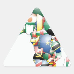 Adesivo Triangular Continente Africano Linda Mama África Colorida