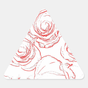 Adesivo Triangular Contornos do Rosa vermelha