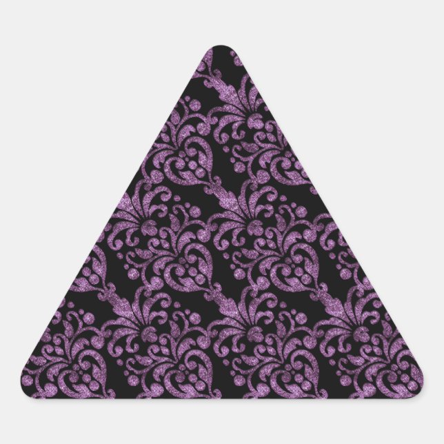 Adesivo Triangular Cor damasco da Gliteria Roxo-Victoriana Girly (Frente)