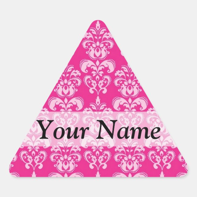 Adesivo Triangular Cor damasco rosa quente (Frente)