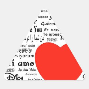 Adesivo Triangular coração eu te amo