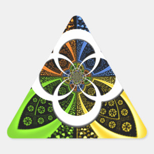 Adesivo Triangular Corações Iridescentes, Abstrato de Bolinhas