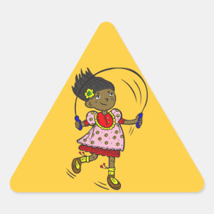 Adesivo Triangular Corda de salto da menina