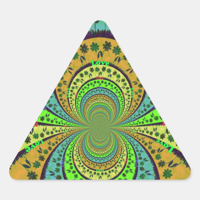 Adesivo Triangular Cores Tradicionais Africanos Caleidoscópio Arte Fl (Frente)