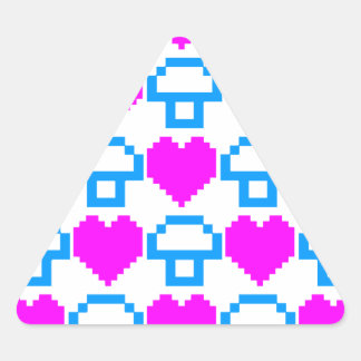 Adesivo Triangular Corey Tiger 80s Cogumelos Corações 8-bit
