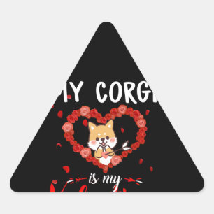 Adesivo Triangular Corgi Gift Meu Namorados É Meu Corgi