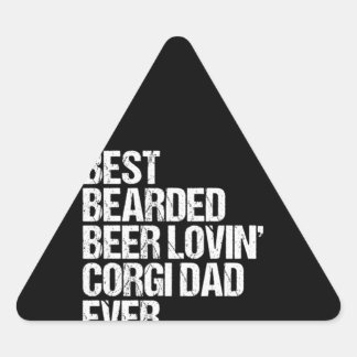 Adesivo Triangular Corgi Gift |Pai Beer Lovin Corgi De Melhor Ocupaçã