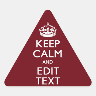 Adesivo Triangular Cranberry Burgundy Keep Calm and Your Text