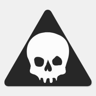 Adesivo Triangular Cranio de Impressão em Bloco Gótico